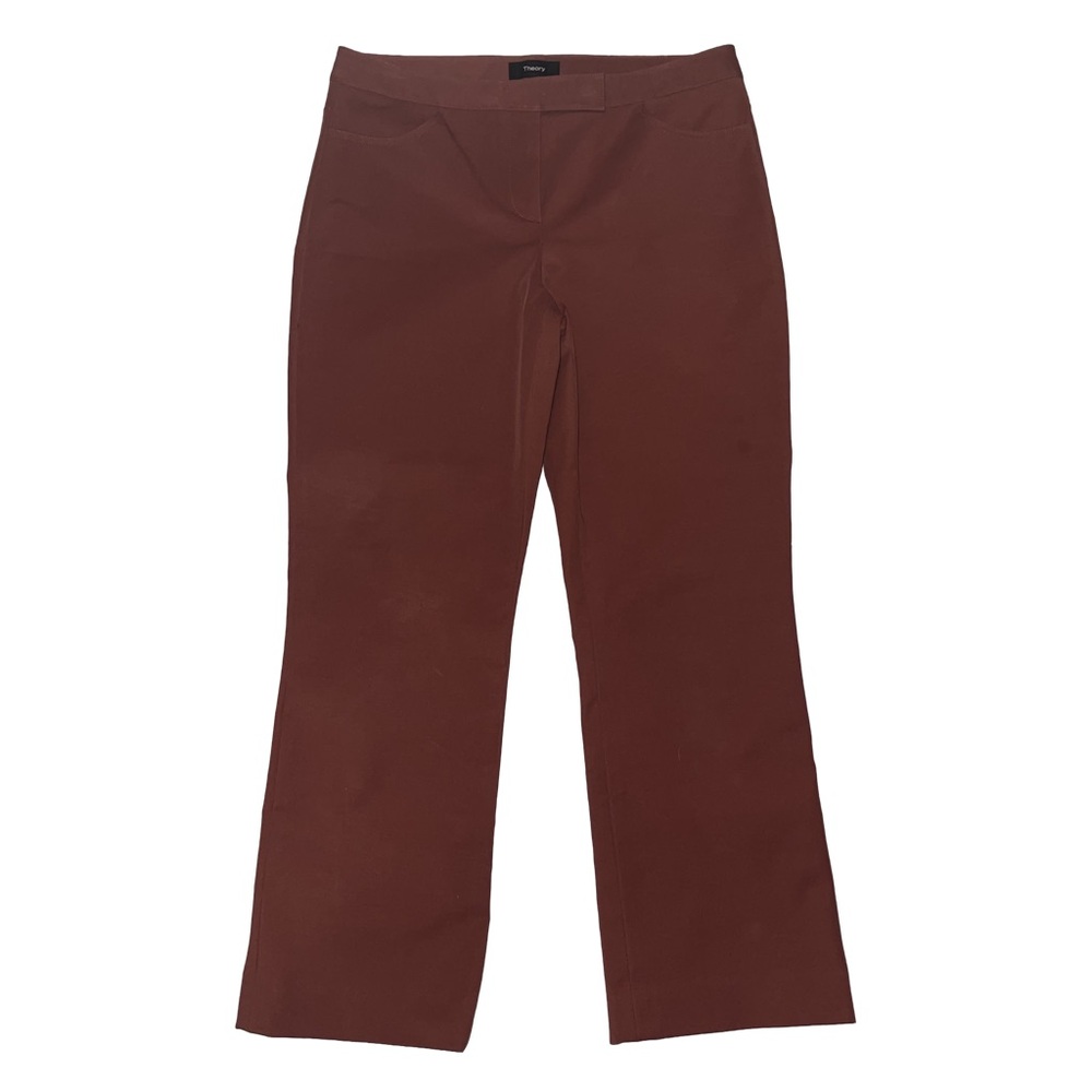 Theory Women’s Double Stretch Cropped Pants Cognac Rust Careerwear Size 2
